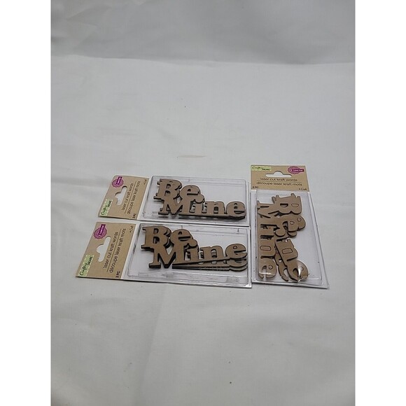 Crafter's Square Laser Cut Words Be Mine LOT OF 3 Packages TOTAL 9 Words New - Picture 1 of 5